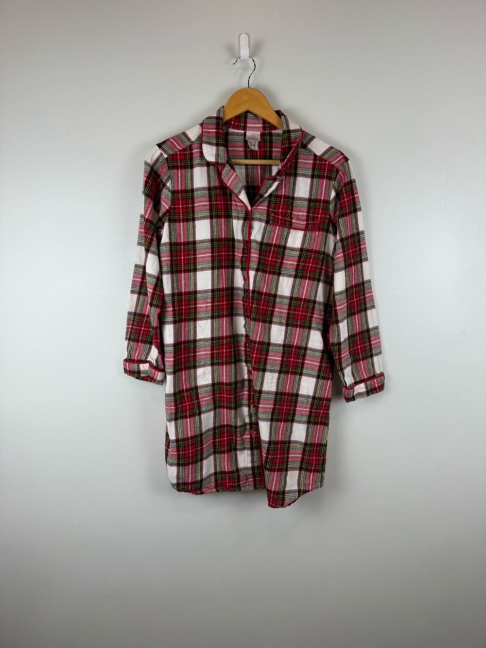 Hanna Andersson Women's Holiday Flannel Night Shirt Size Small Plaid 80103